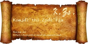 Komjáthi Zsófia névjegykártya