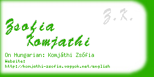 zsofia komjathi business card